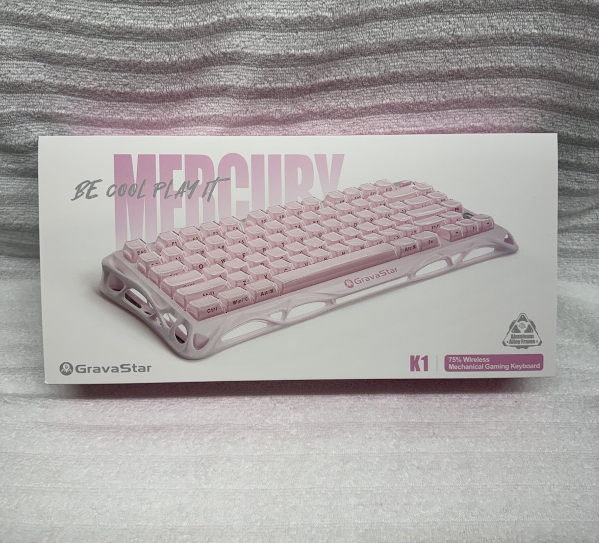 Gravastar Mercury K1 Special Edition Sakura Pink Gaming Keyboard, Aluminum Alloy
