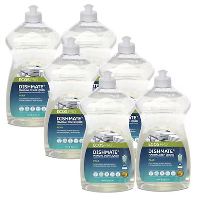 Ecos Pro Dish Soap,Clear,25 oz,Pear,PK6 PL9720/6 Ecos Pro PL9720/6 749174097200