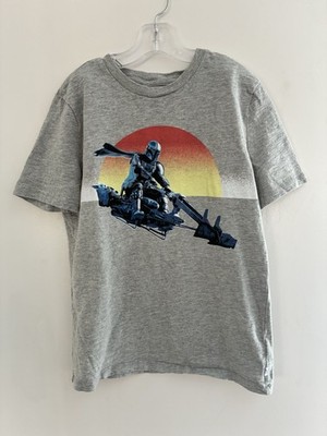 Gap Star Wars Kid Boys 100% Cotton Crewneck Short Sleeve Shirt Lt Heather Gray L