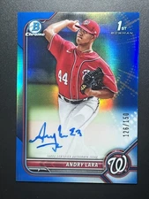 Andry Lara 2022 Bowman #CPA-AL #/150 Auto Washington Nationals
