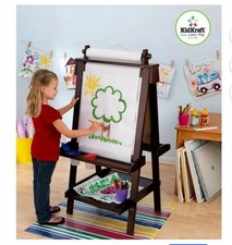 KidKraft Wooden Storage Easel with Dry Erase Chalkboard Surfaces, Children art