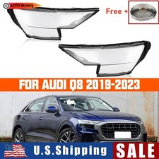 Car Headlight Lens Cover Shell Clear Lampshade For Audi Q8 2019-2023