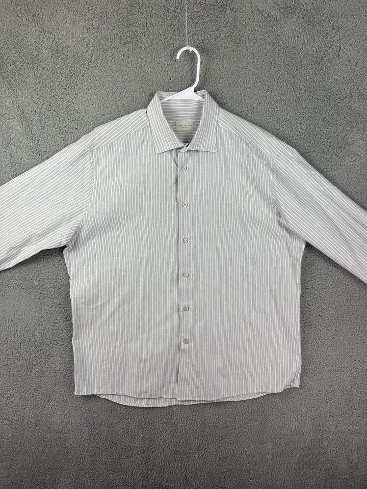 Camisa de vestir clásica Jack Victor para hombre 2XL a rayas manga larga abotonada para hombre Foto 2 de 4