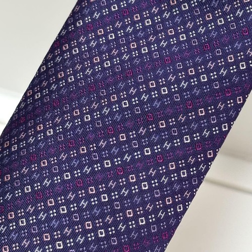Beautiful HERMES necktie with H logo, 100 silk Japan lmport Rare - Picture 4 of 18