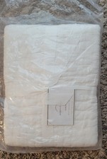 Poterie Grange Pick Stitch matelassé standard simili blanc neuf avec étiquette lin coton