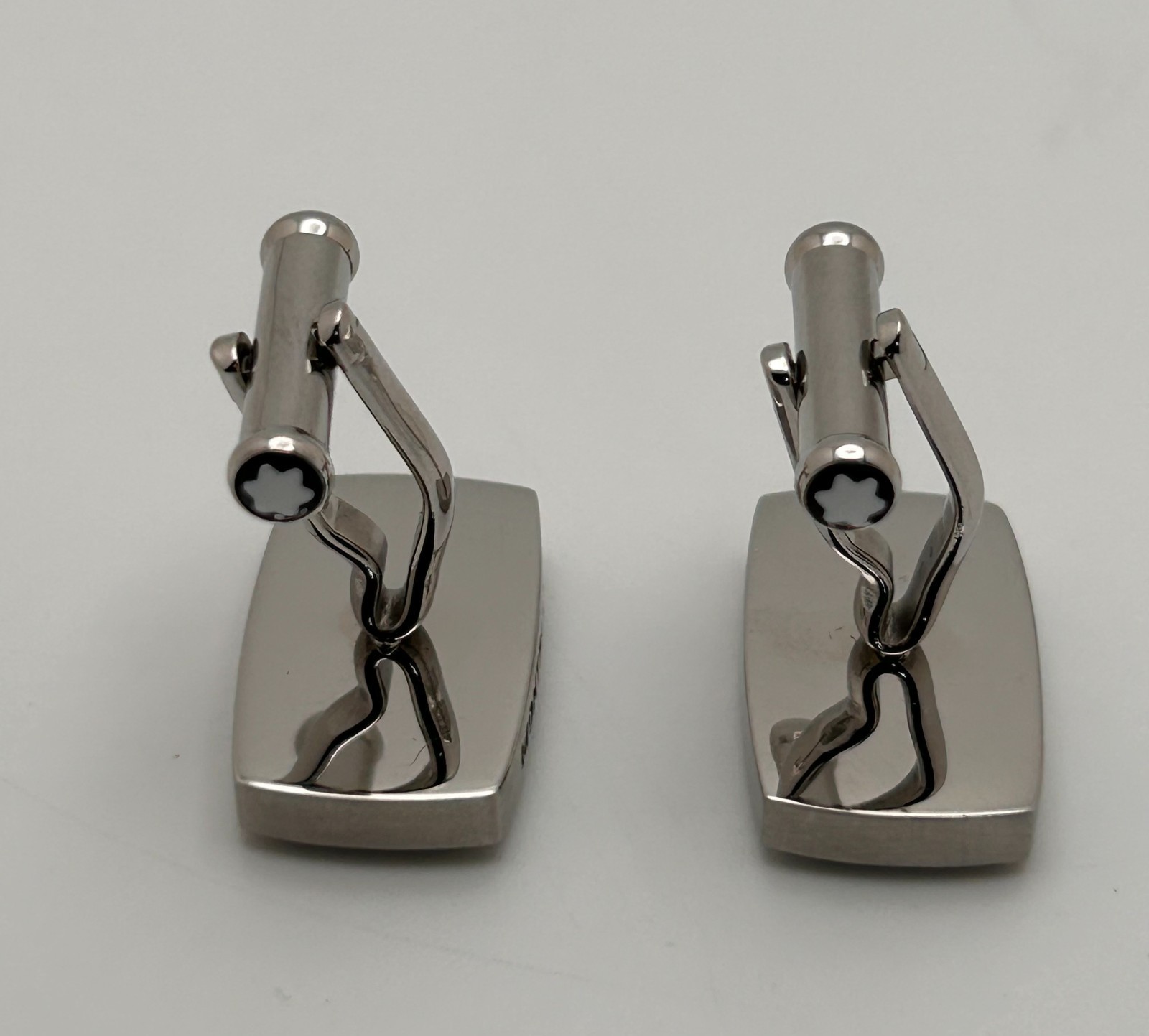 Montblanc Cufflinks Rectangular Rubber Inlay Star… - image 7