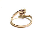 14k yellow gold oval amethyst gemstone diamond .06ct 1.5g ring estate vintage — photo 7