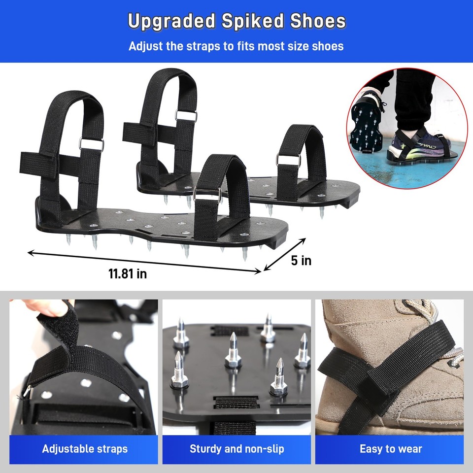 Complete Self Leveling Cement Tool Kit, Professional Epoxy Floor Kit Tools Spiked Roller Splash Guard Spike Shoes Paint Roller Trowel Scraper Extensio