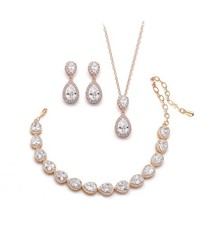 UDYLGOON Elegant Bridal Jewelry Set for Bride Bridesmaid Wedding Prom Teardro...