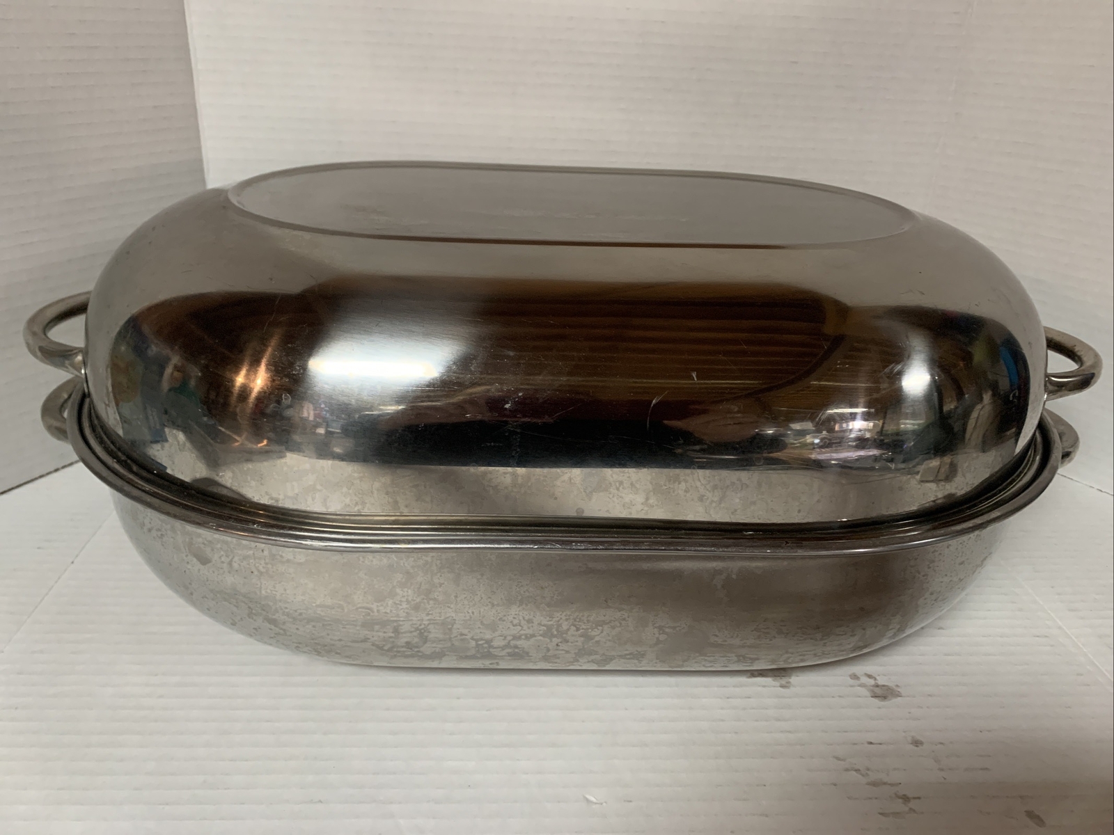 Revere Ware Roasting Pan Dutch Oven Domed Lid Stainless Steel Rack Incl eBay