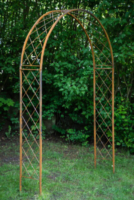 Rostiger Rosenbogen Metall  B:150cm / H:230cm, Rankbogen Rost, Metall-Bogen 
