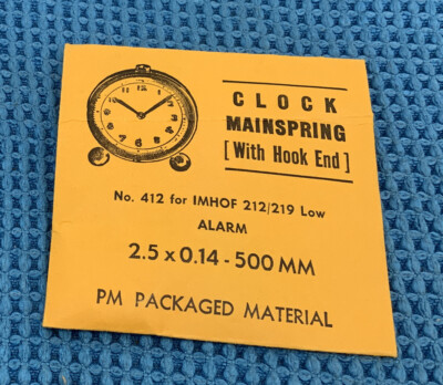 Clock Mainspring 412 For IMHOF 212/219 (2.5 X 0.14 - 500mm) NOS (LEC 211-41X) L