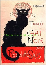 Tournee Du Chat Noir 1896 French Theater Vintage Poster Print Steinlen Cat Art