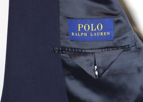 $598 Polo Ralph Lauren Suit 46 L 39W Men's Solid Navy Two Button Modern Fit - Picture 2 of 17