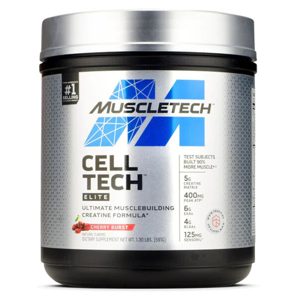 ( 77,36€/ KG) MuscleTech Cell Tech Elite 594g Creatina Matrix Bcaa Eaa +Bonus