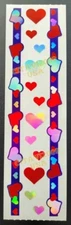 HAMBLY STUDIOS STICKERS FOIL HOLOGRAPHIC FOIL BORDER * HEARTS * VINTAGE RARE