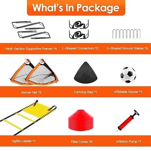 Kids Soccer Goal Training Equipment Set For Backyard Foldable 4x3FT Soccer Net - Afbeelding 3 van 7