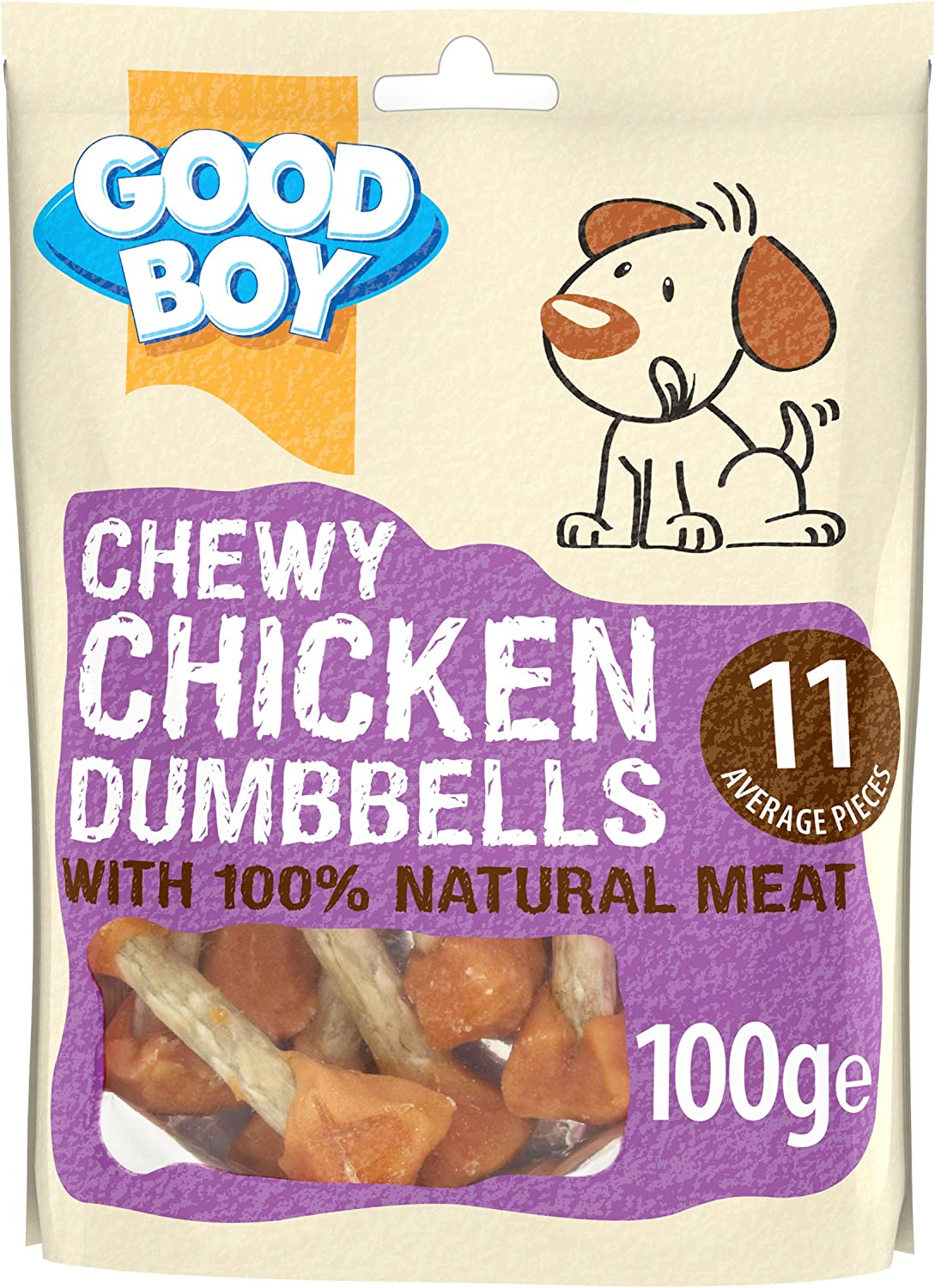 wagtastic chewy chicken dumbbells