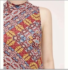Anthropologie Maeve Lilt Swing Dress Lightweight Size Mock Neck Small