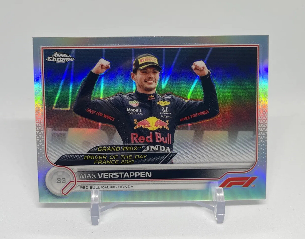 Max Verstappen 2022 Topps Chrome Formula 1 REFRACTOR Driver Of The Day France