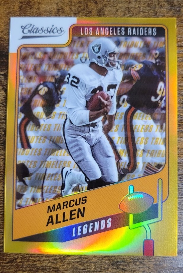 2021 Classics Timeless Tributes Gold Marcus Allen Oakland Raiders /60 HOF Hit SP
