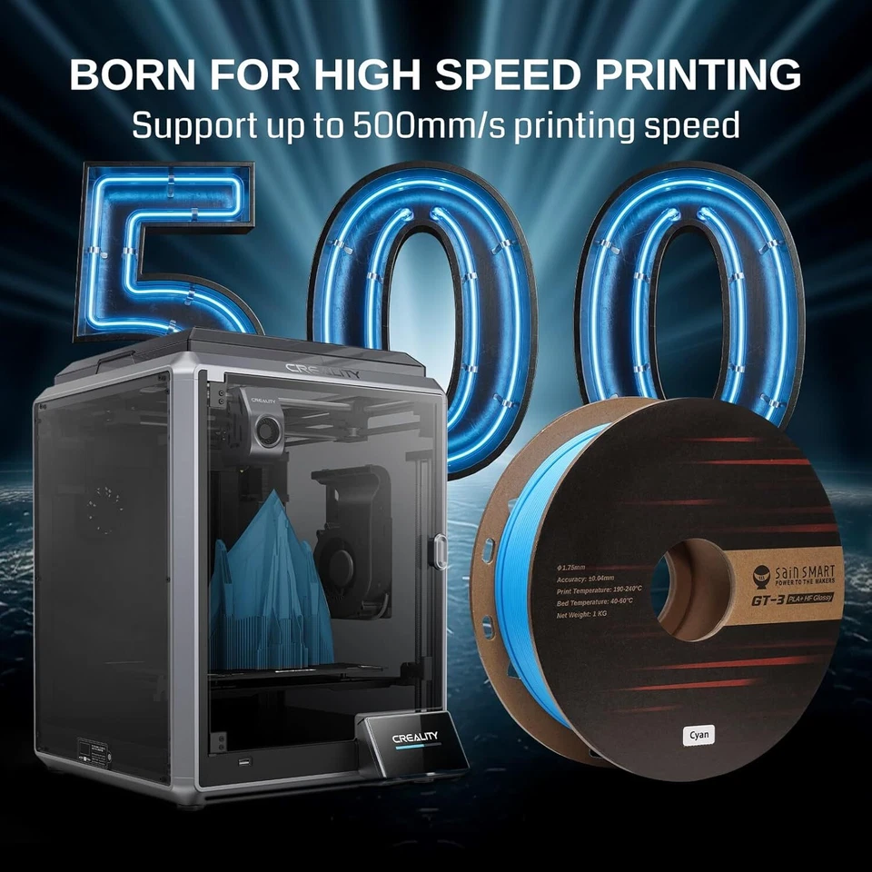 Filamento PLA brillante de alta velocidad SainSmart GT-3 1,75 mm, 1 kg, ??0,02 mm Foto 3 de 4