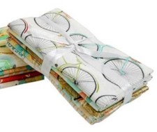 5 Fat Quarters - Summer Beach Vacation Seasonal Cotton Fabric Precuts M204.28