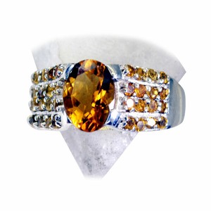 Real Citrine 925 Silver Ring Pave Setting Astrology Size H I J K M O P R T U V Ebay