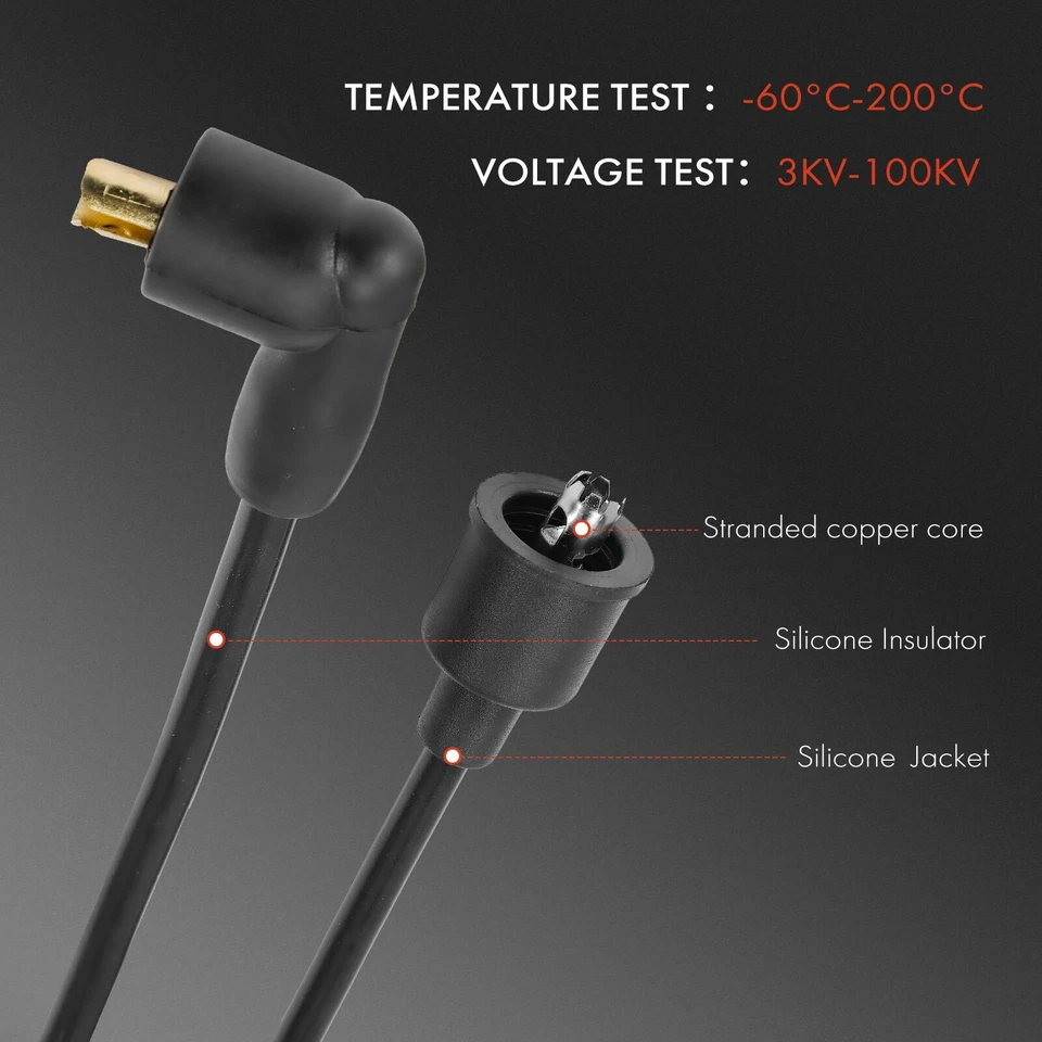 Juego de 9 cables de bujías para Chrysler Town & Country Dodge Challenger Plymouth GTX Foto 4 de 4