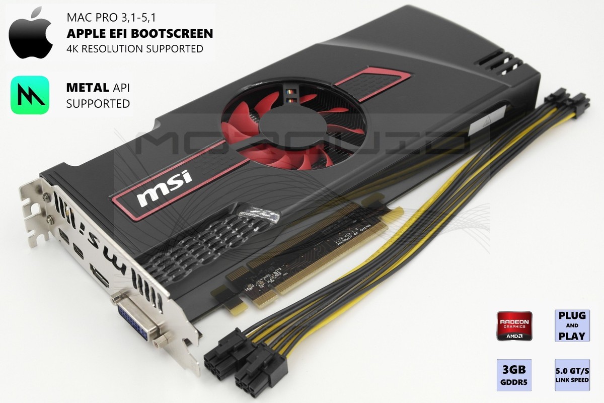 MSI HD 7950 3GB Upgrade for 1,1-5,1 Apple MAC PRO 4K, METAL