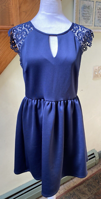 City Studio Junior Sz 13 Blue Lace Cap Sleeve Cocktail Party Dress Whimsical | eBay City Studio Junior Sz 13 Blue Lace Cap Sleeve Cocktail Party Dress Whimsical | eBay
