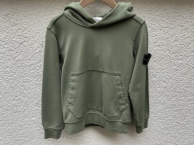 STONE ISLAND Jungen Hoodie Kapuzen Pullover Neu Gr. 8 Khaki