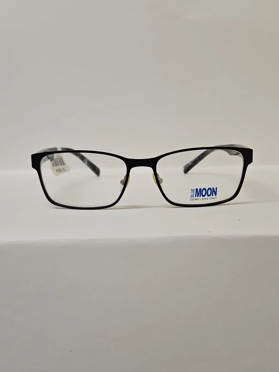 BLUE MOON BM4002 BK Black Mens Rectangle Full Rim Eyeglasses 55-17  