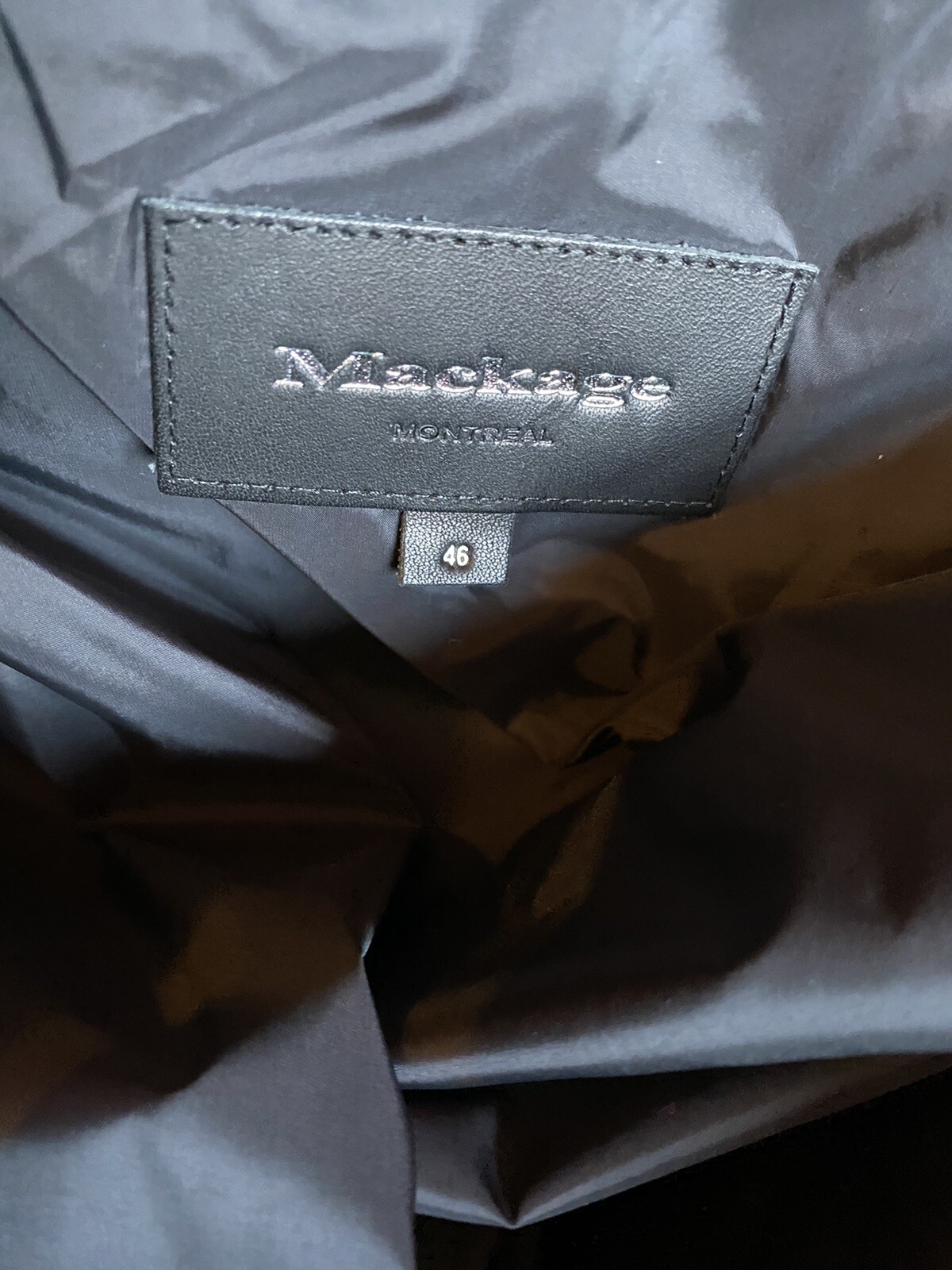 MACKAGE Dixon Padded Bomber Parka Jacket Real Fur Black XXL 46 Will Fit Medium image 7