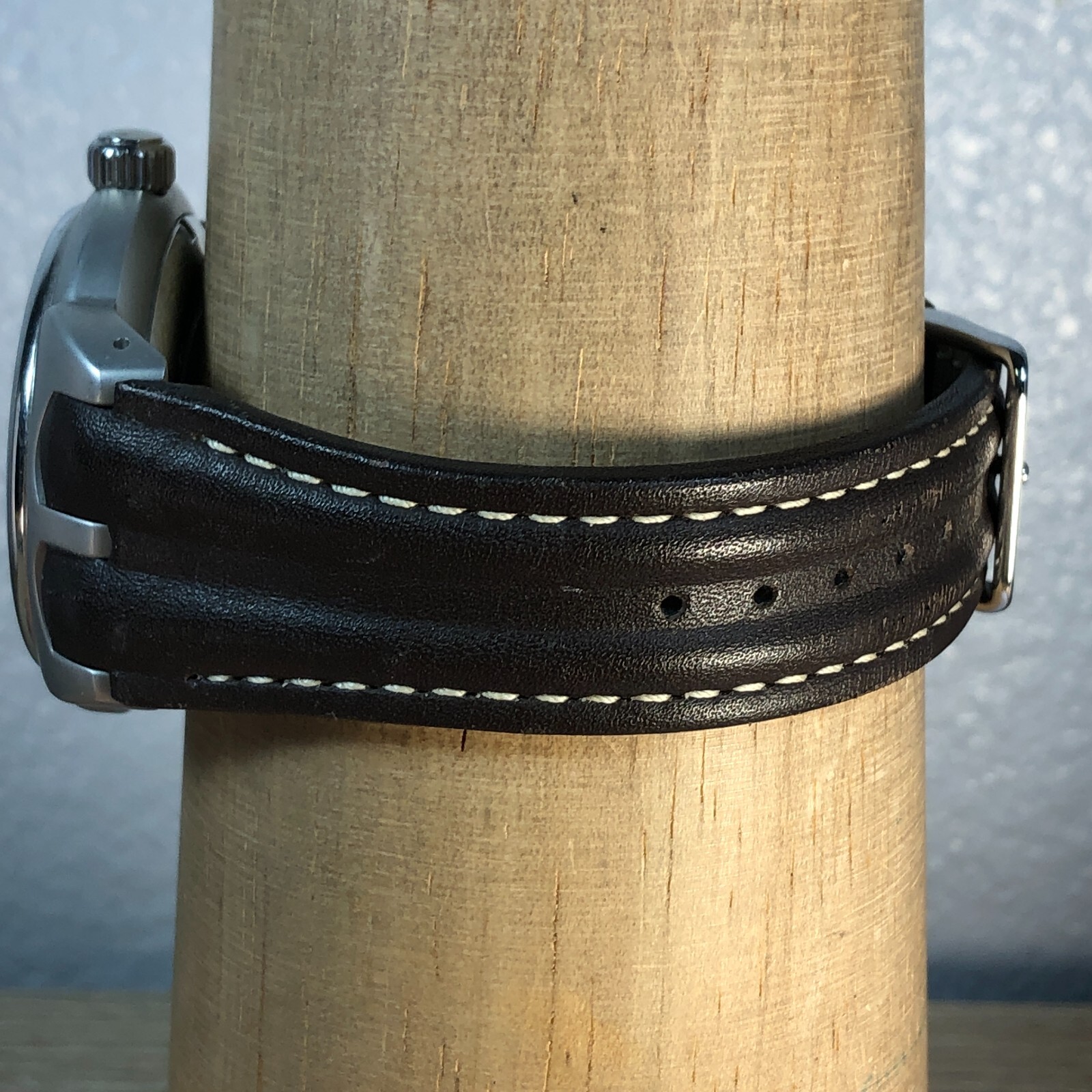 Wohler Mens Silver Tone Automatic Brown Leather Skeleton Watch eBay