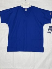Cherokee Scrub Top Womens Small NWT Royal Blue Workwear Traditional Durable
