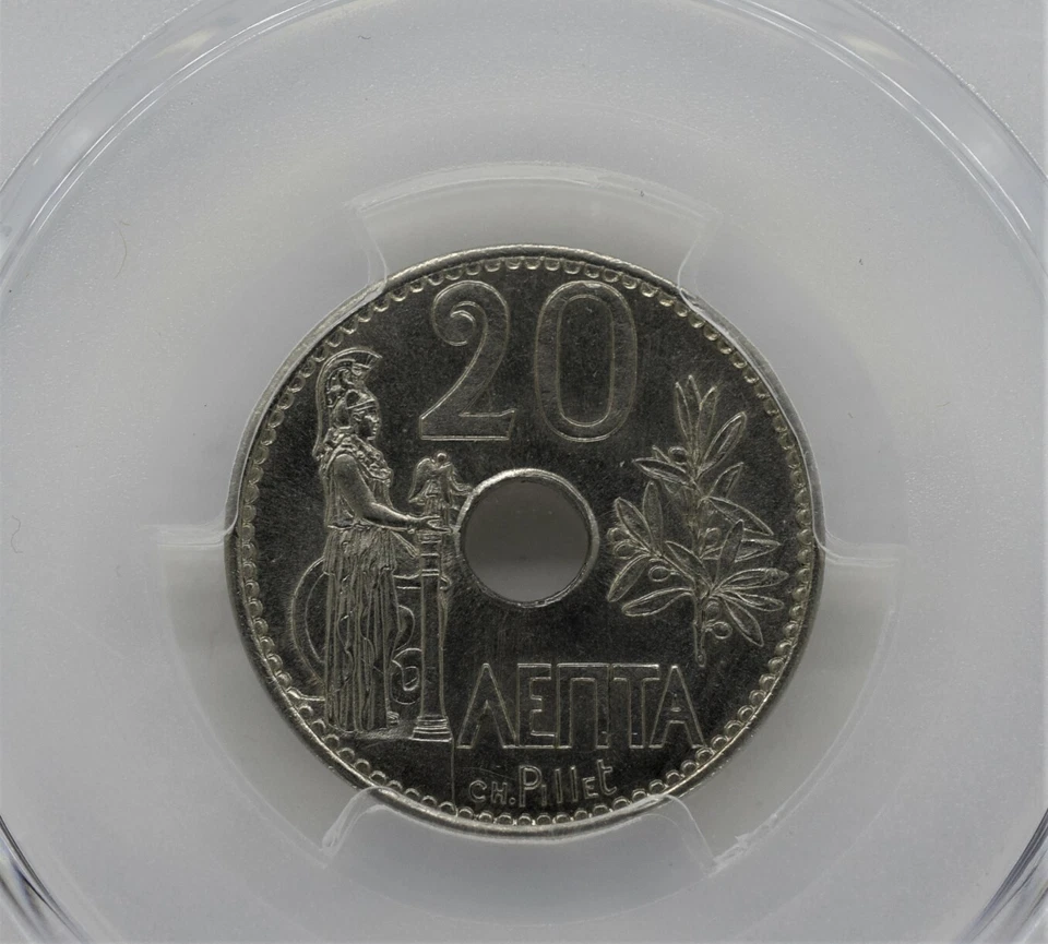 Greece 1912 20 Lepta - UNC PCGS MS65 Rare Rare - Image 3 of 3