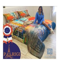 RENATO BALESTRA COPRILETTO TRAPUNTATO MATRIMONIALE IN STAMPA DIGITALE PARIGI