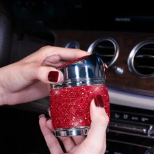 1X Portable Car Rhinestone Ashtray Shinny Crystal Ash Cigarette Bling Holder Cup