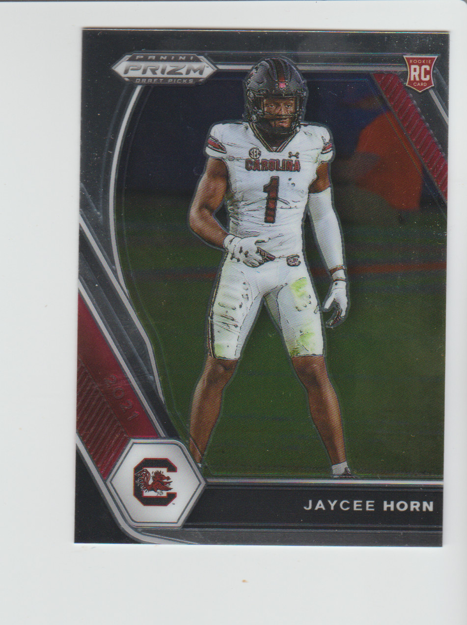 2021 Panini Prizm Draft Picks #142 Jaycee Horn RC, Carolina Panthers