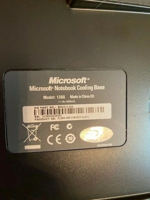 Base de refrigeración Microsoft Notebook modelo 1388 para portátil rosa y negro ¡Funciona! Foto 3 de 4