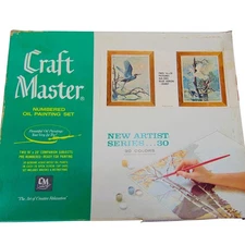 Vintage 1965 Craft Master Paint-By-Number Kit NA-3003 • Blue Heron & Egret