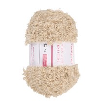 Fur Yarn Polyester Yarn Fluffy Chunky Yarn Light Brown for Crocheting,50m
