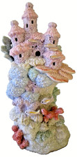 ENESCO CORAL KINGDOM LIGHT UP CASTLE~MINT COND~10" TALL~INCLUDES LIGHT