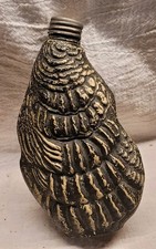 NICE FIGURAL OYSTER FLASK SHEARED TOP FOUST GLENROCK PA ORIGINAL PAINT & CAP