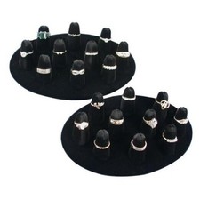 10 Ring Finger Display Black Velvet 2Pcs