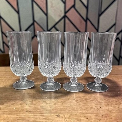 Cristal d'Arques Longchamp Iced Tea Glasses, Set of 4, Vintage Crystal Stemware