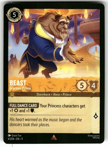 Beast - Gracious Prince 4/204 Rare Fabled Lorcana Near Mint
