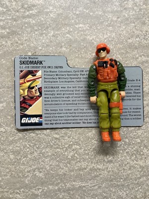GI joe SKIDMARK 1988 Complete Vintage Desert Fox jeep driver fc gijoe file card