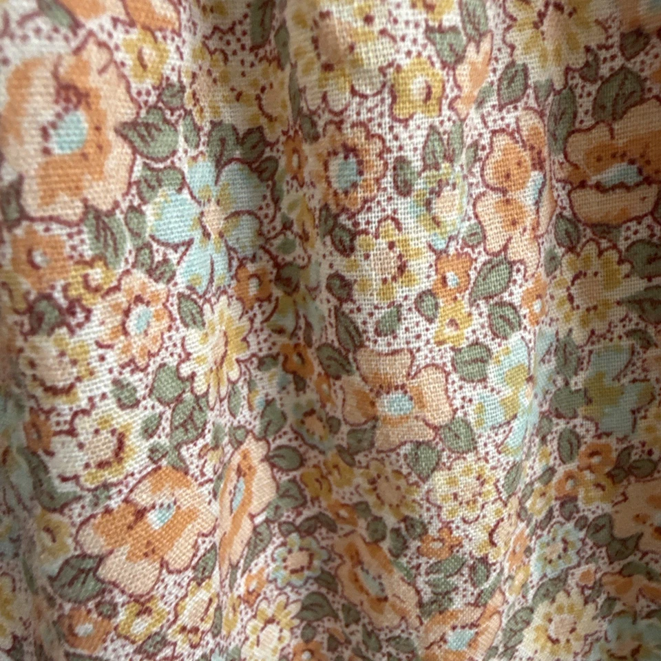 Vestido Niñas Pequeñas 8 Melocotón Floral Encaje Niveles Cottagecore Pradera Foto 3 de 4